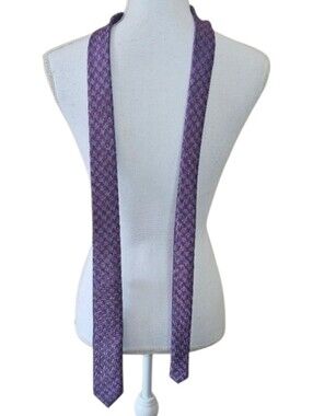 Imani Uomo Men’s Blue Pink Geometric Silk Touch Neck Tie Designer Dress Tie